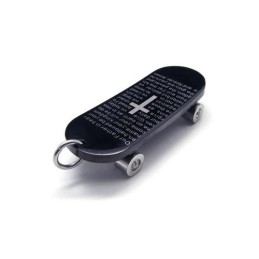 Heren Puur Titanium Skateboard Hanger Kruis Ketting