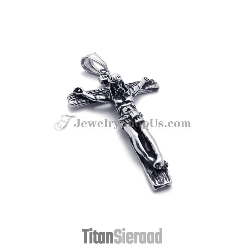 Titanium Kruis Jezus Hanger Titanium Kruis Jezus Hanger