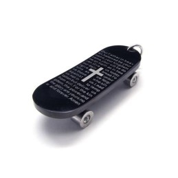 Heren Puur Titanium Skateboard Hanger Kruis Ketting