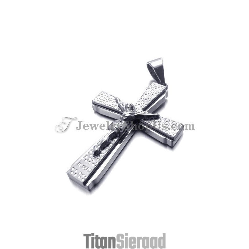 Elegante Titanium Kruis Van Jusus Hanger