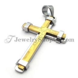 Prachtige Gouden En Zilveren Titanium Kruishanger