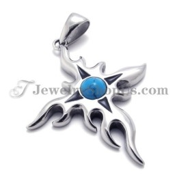 Mode Titanium Hanger Met Blauwe Zirkoon
