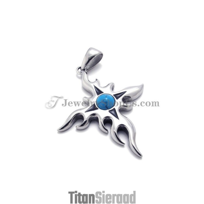 Mode Titanium Hanger Met Blauwe Zirkoon Mode Titanium Hanger Met Blauwe Zirkoon