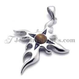 Mode Titanium Hanger Met Bruine Zirkoon
