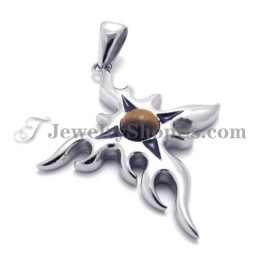 Mode Titanium Hanger Met Bruine Zirkoon