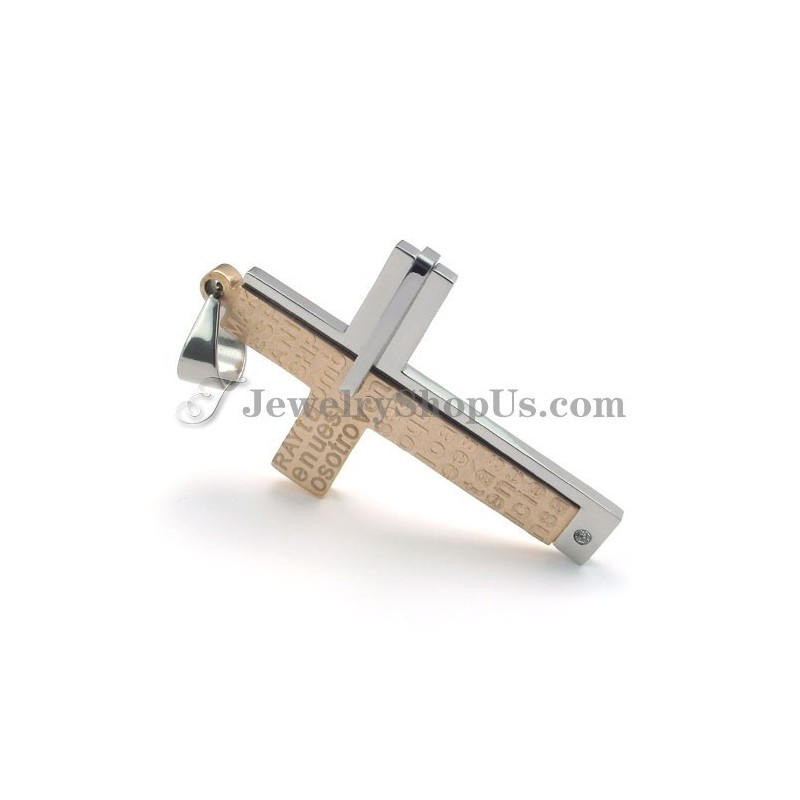 Prachtige Roségouden Kruistitanium Hanger Prachtige Roségouden Kruistitanium Hanger