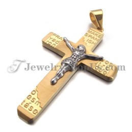 Prachtige Gouden Titanium Kruis Van Jezus Hanger
