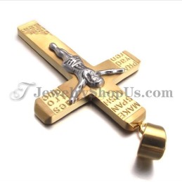 Prachtige Gouden Titanium Kruis Van Jezus Hanger