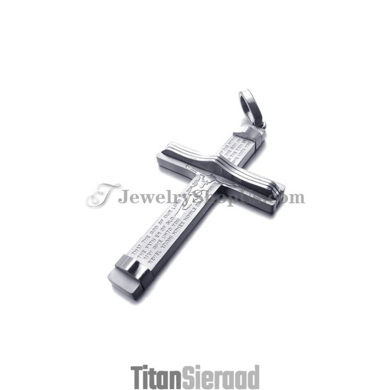 Mode Titanium Zilveren Kruis Hanger