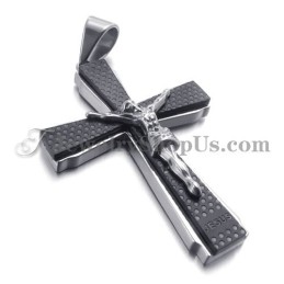 Elegante Titanium Zwarte Cross Of Jusus Hanger