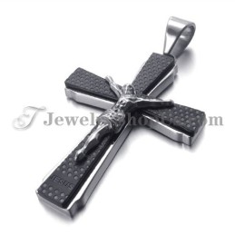 Elegante Titanium Zwarte Cross Of Jusus Hanger