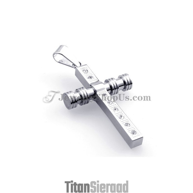 Prachtige Titanium Kruishanger Met Strass Steentjes Prachtige Titanium Kruishanger Met Strass Steentjes