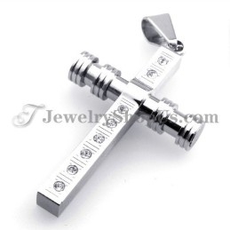 Prachtige Titanium Kruishanger Met Strass Steentjes