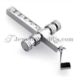 Prachtige Titanium Kruishanger Met Strass Steentjes