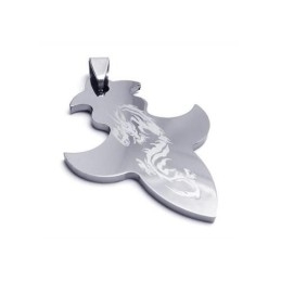 Heren Tungsten Steel Cross Dragon Hanger Ketting (Nieuw)