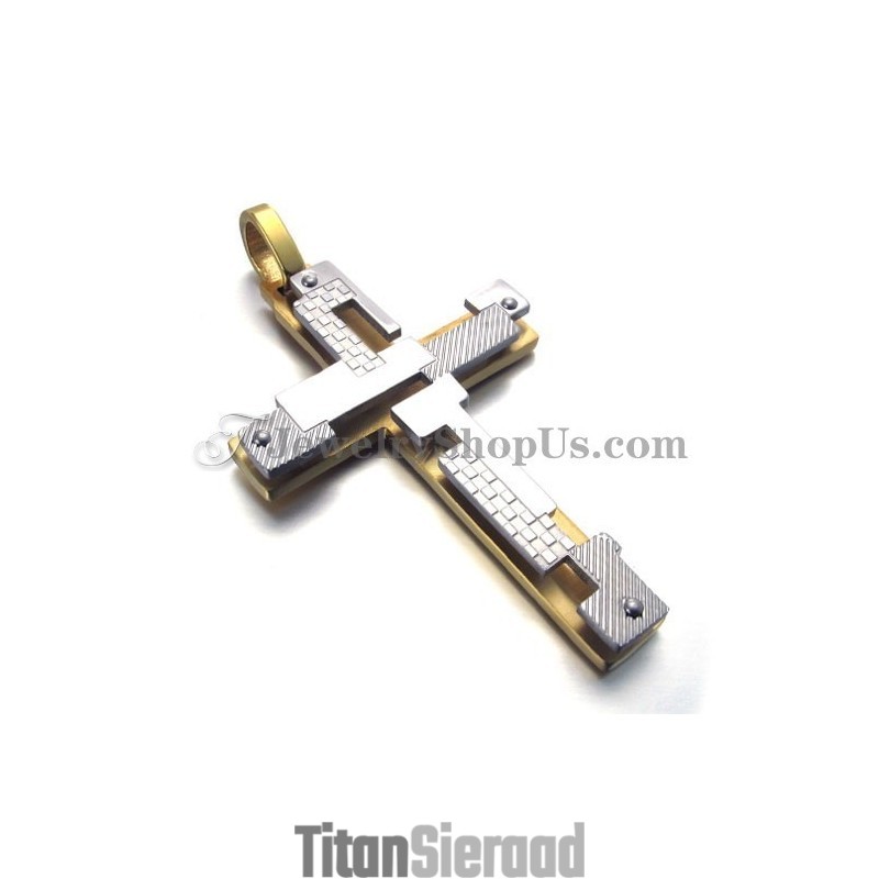 Mode Gouden Titanium Kruishanger Mode Gouden Titanium Kruishanger