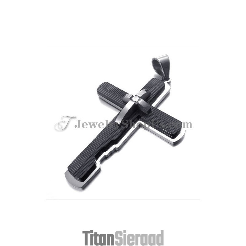Zwarte Titanium Kruishanger Zwarte Titanium Kruishanger