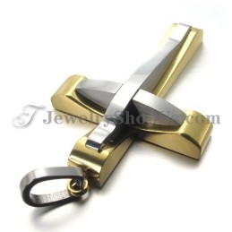 Elegante Titanium Gouden Kruishanger