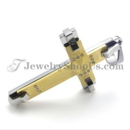 Prachtige Gouden Titanium Kruis-Strass Hanger