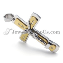 Prachtige Gouden Titanium Jezus Kruis Hanger
