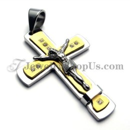 Prachtige Gouden Titanium Jezus Kruis Hanger