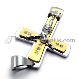 Prachtige Gouden Titanium Jezus Kruis Hanger