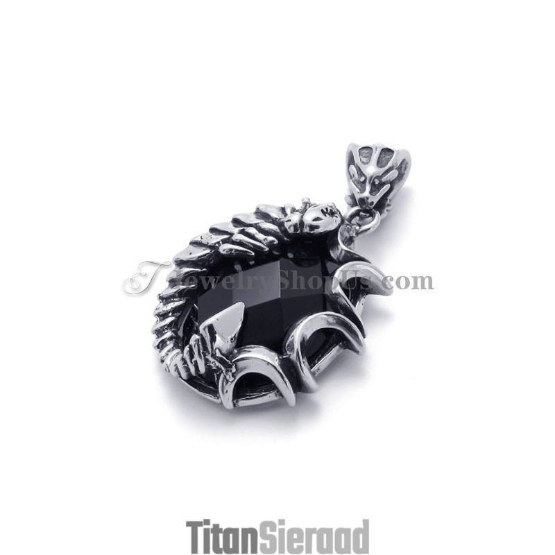 Elegante Zwarte Zirkoon Titanium Hanger Elegante Zwarte Zirkoon Titanium Hanger