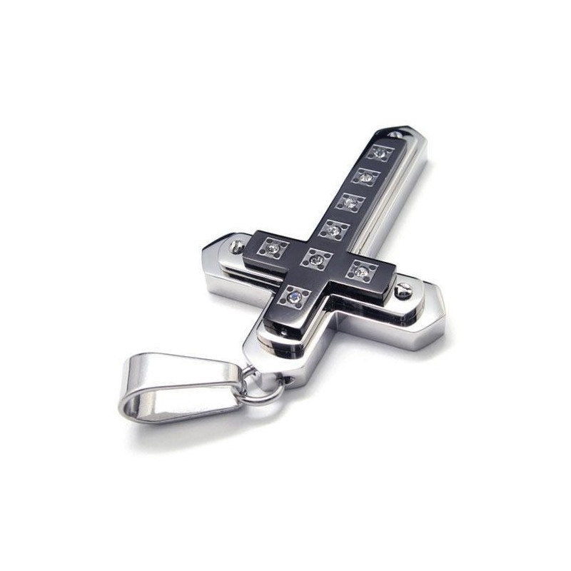 Zwarte, Puur Titanium Kruisketting Voor Heren Zwarte, Puur Titanium Kruisketting Voor Heren
