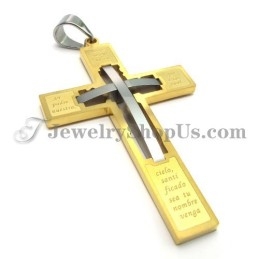 Elegante Gouden Kruis Titanium Hanger