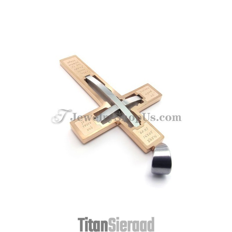 Elegante Roségouden Kruistitanium Hanger