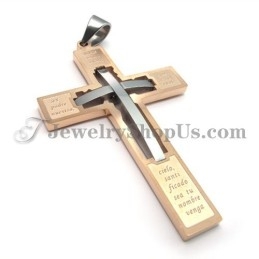 Elegante Roségouden Kruistitanium Hanger