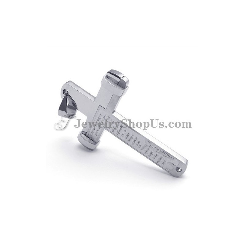 Elegante Titanium Kruishanger Met Strass