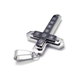 Zwarte, Puur Titanium Kruisketting Voor Heren