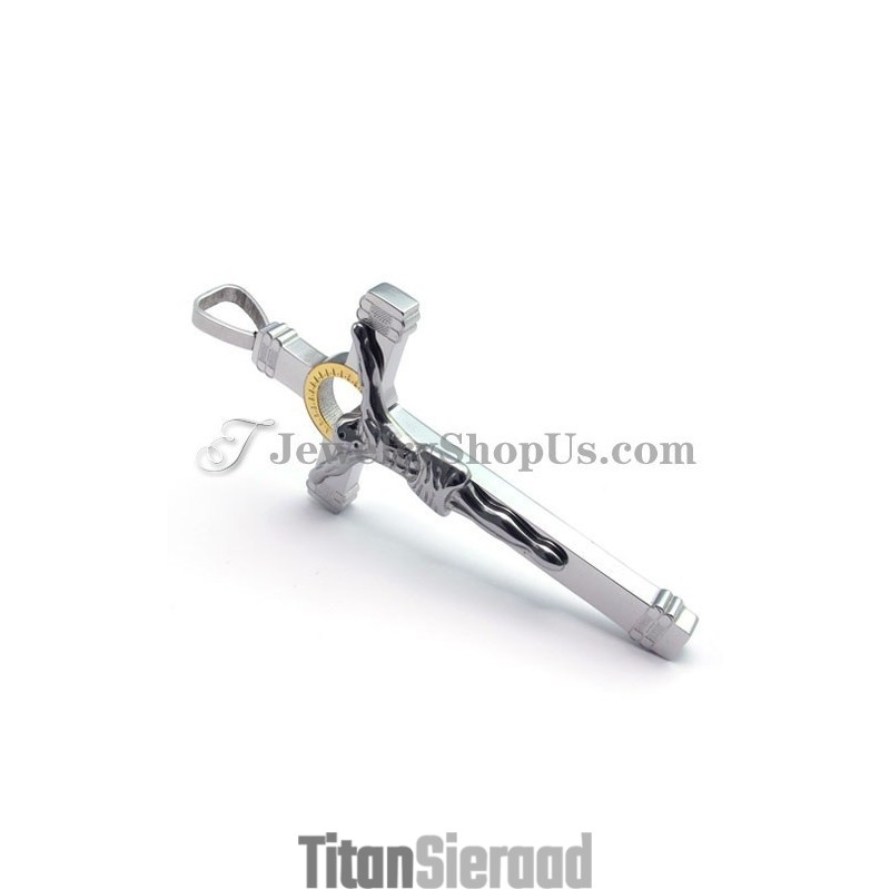 Elegante Gouden Titanium Jezus Kruis Hanger
