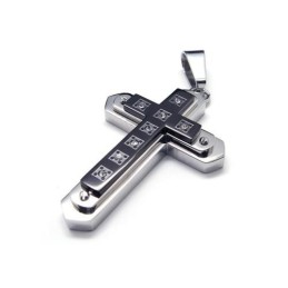 Zwarte, Puur Titanium Kruisketting Voor Heren
