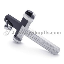 Prachtige Zwarte En Zilveren Titanium Kruishanger