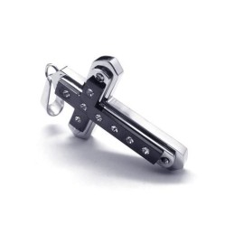 Zwarte, Puur Titanium Kruisketting Voor Heren