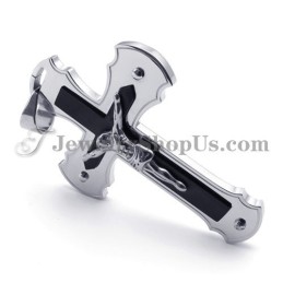 Klassieke Zwarte Titanium Jezus Kruis Hanger