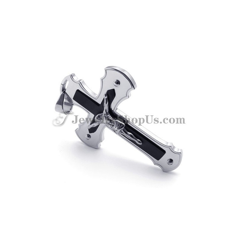 Klassieke Zwarte Titanium Jezus Kruis Hanger Klassieke Zwarte Titanium Jezus Kruis Hanger