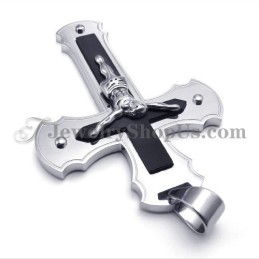 Klassieke Zwarte Titanium Jezus Kruis Hanger