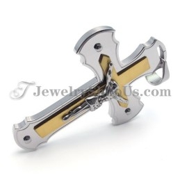 Klassieke Gouden Titanium Jezus Kruis Hanger