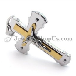 Klassieke Gouden Titanium Jezus Kruis Hanger
