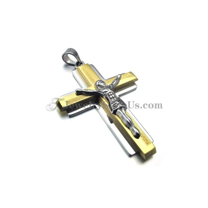 Mode Gouden Titanium Kruis Van Jezus Hanger Mode Gouden Titanium Kruis Van Jezus Hanger