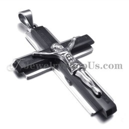 Mode Zwarte Titanium Kruis Van Jezus Hanger