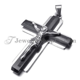Mode Zwarte Titanium Kruis Van Jezus Hanger