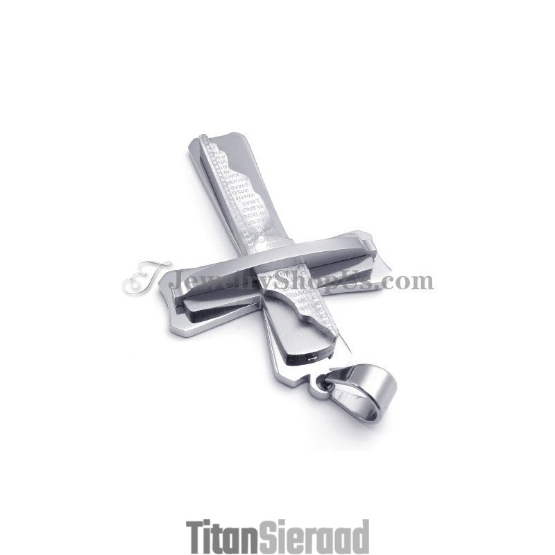 Prachtige Zilveren Titanium Kruishanger Prachtige Zilveren Titanium Kruishanger