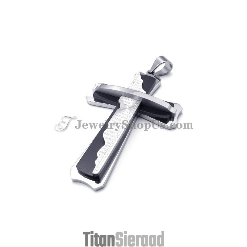 Prachtige Zwarte Titanium Kruishanger