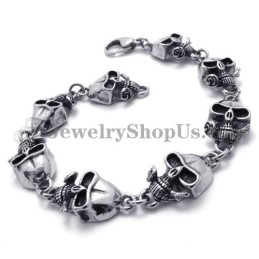 Elegante Titanium Schedelarmband