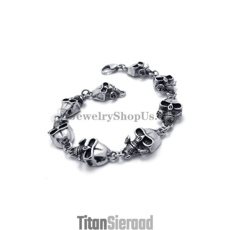 Elegante Titanium Schedelarmband Elegante Titanium Schedelarmband