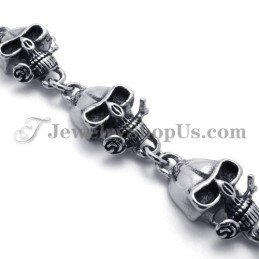 Elegante Titanium Schedelarmband